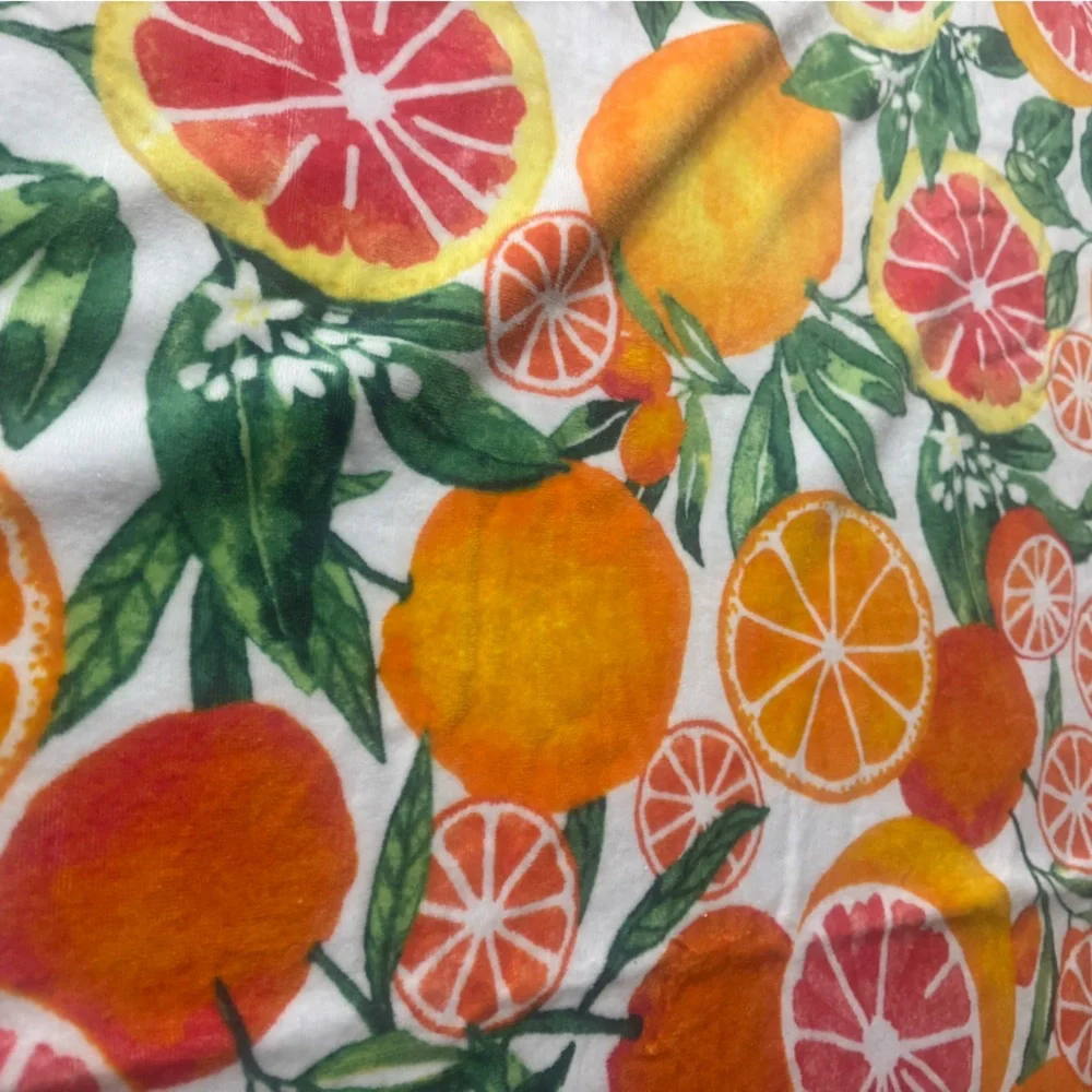 Rachel Zoe Vibrant 6foot, fruit beach towel🍈🍊🍋100% cotton! Cute comfy cozy🍋🍊🍈